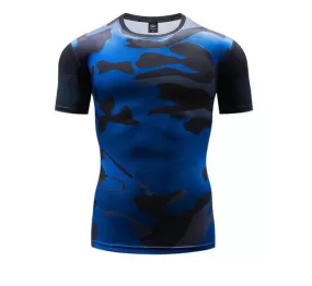 Camouflage Compression 'Liquid | Blue' Short Sleeve Rashguard