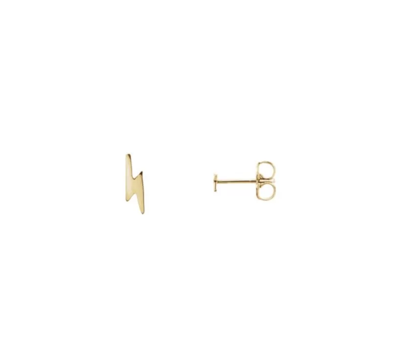 14k Lightning Bolt Studs