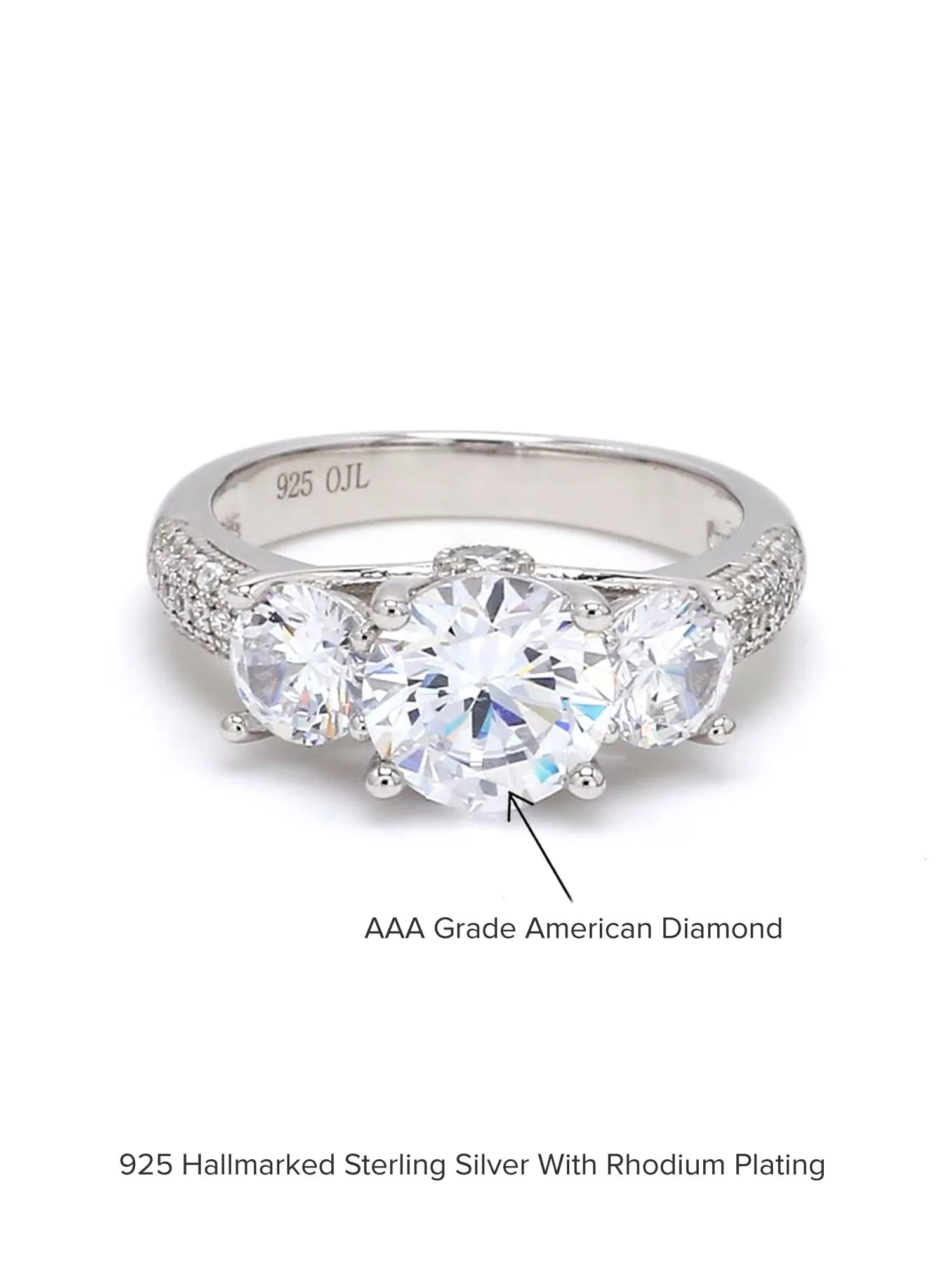 1.5 Carat American Diamond Promise Ring 925 Silver