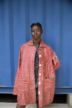 Abiola Olusola Hand-printed oversized button-down Lola Coat