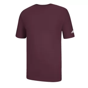 adidas Men's Maroon Short Sleeve Logo Tee