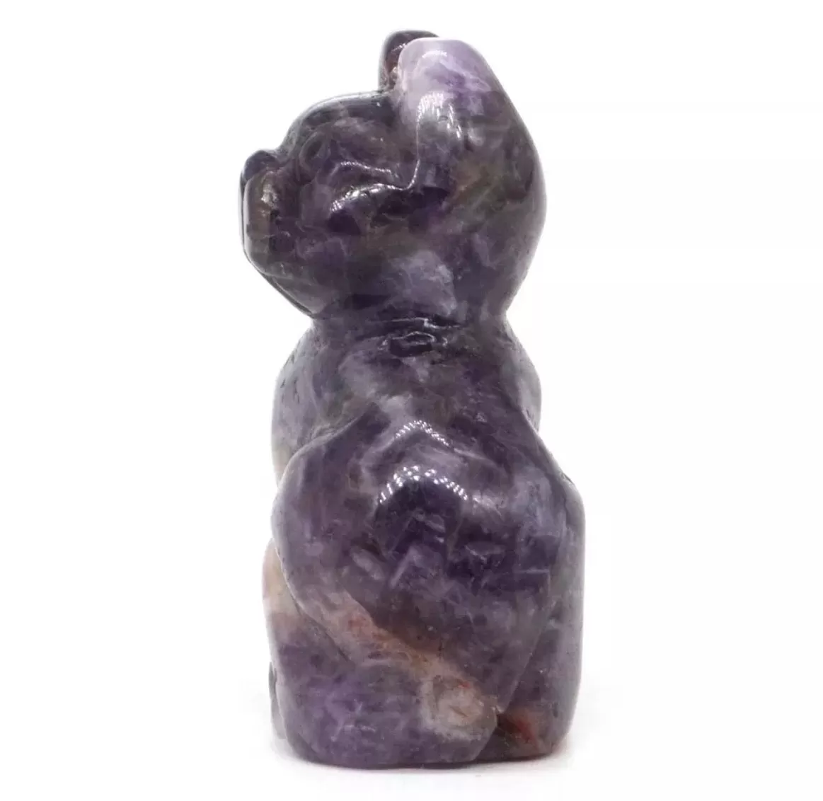 Amethyst gemstone carved Kitty Cat