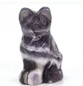 Amethyst gemstone carved Kitty Cat