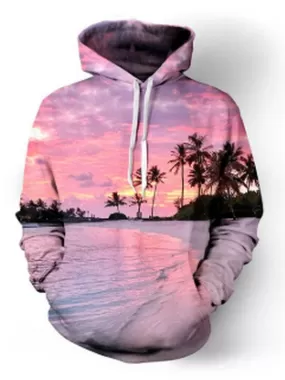 AshoreShop Tranquil Sunset Tropical Hoody Sweatshirt