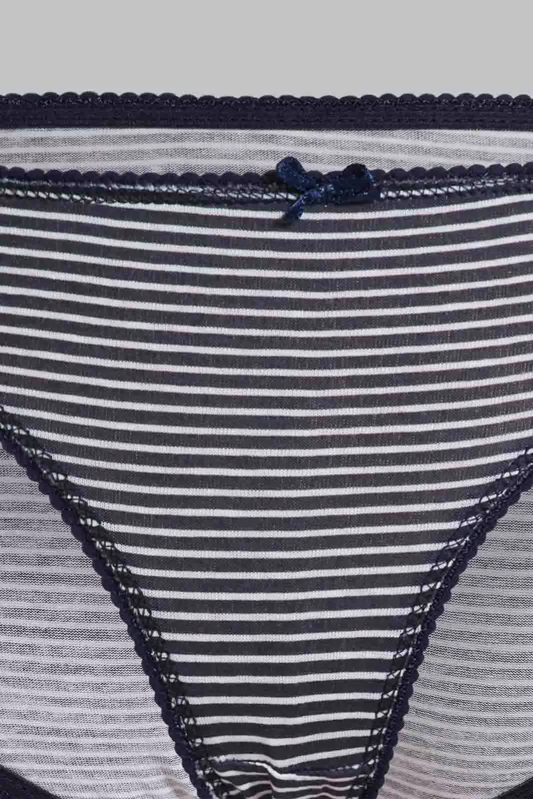 Assorted Plain And Stripe Bikini Briefs For Women (Pack of 5)