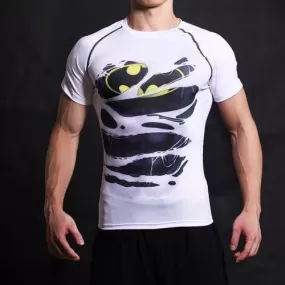 Batman White "Hero Revealed" Compression Rashguard