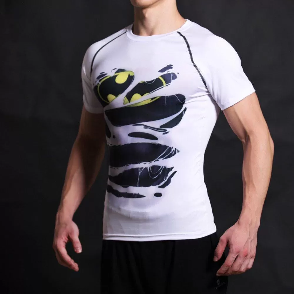 Batman White "Hero Revealed" Compression Rashguard