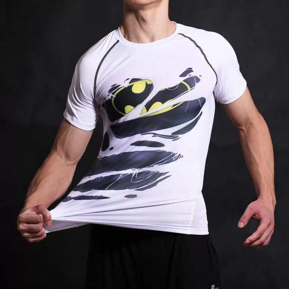 Batman White "Hero Revealed" Compression Rashguard