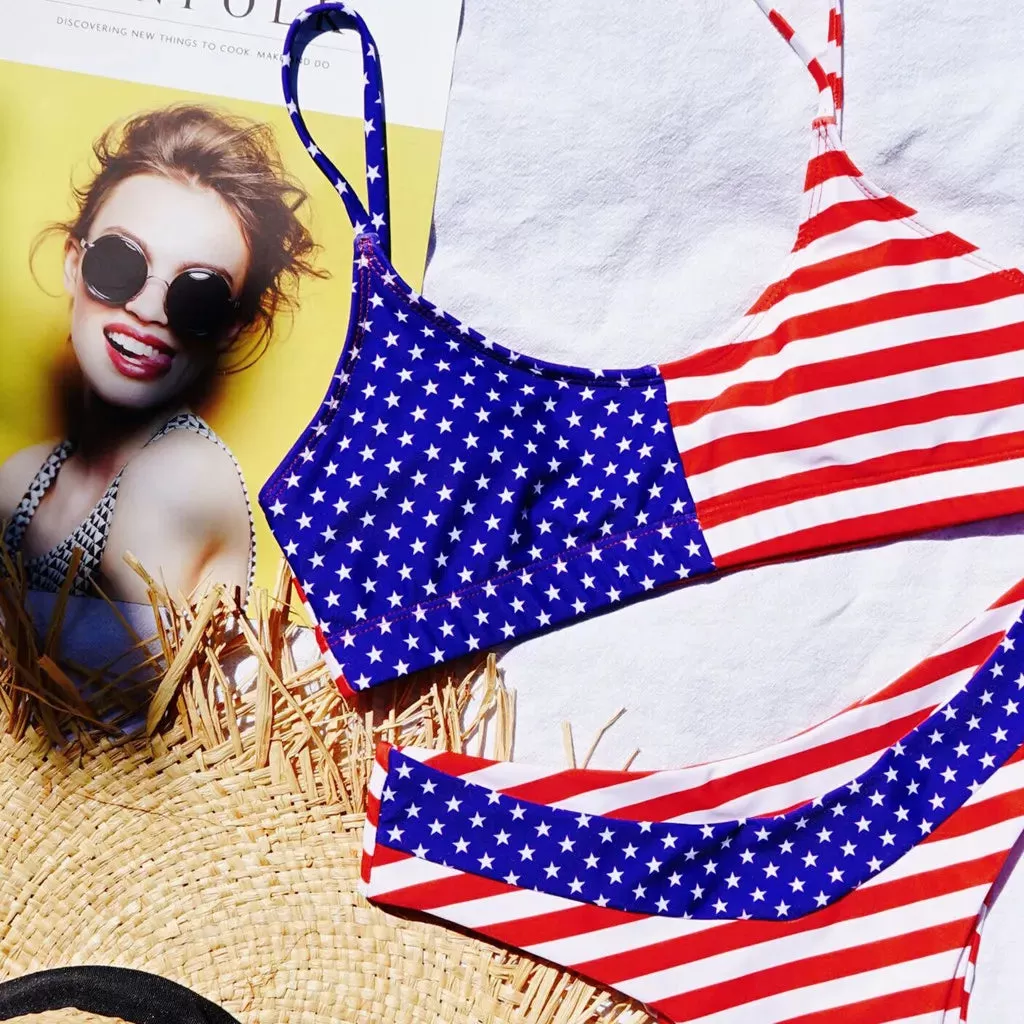 Bikini mit All-American-Beauty-Flagge