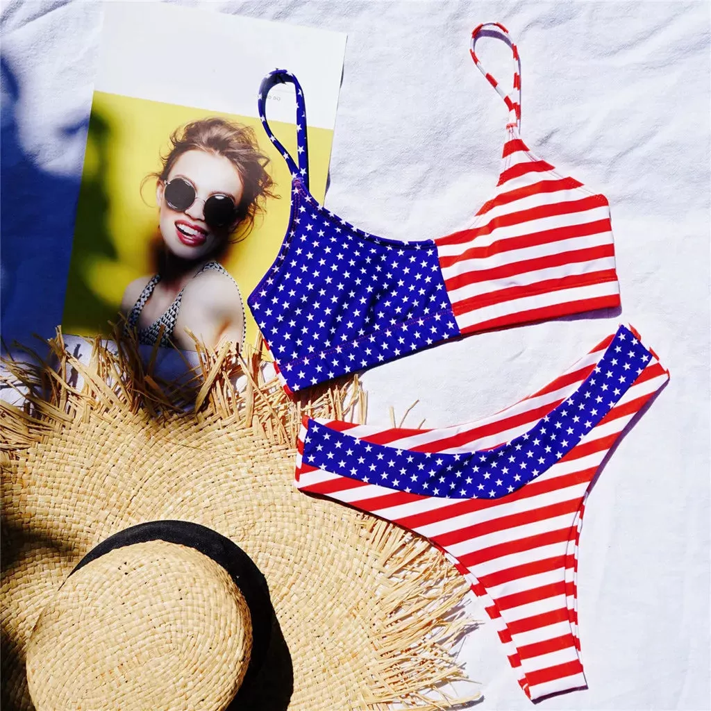 Bikini mit All-American-Beauty-Flagge