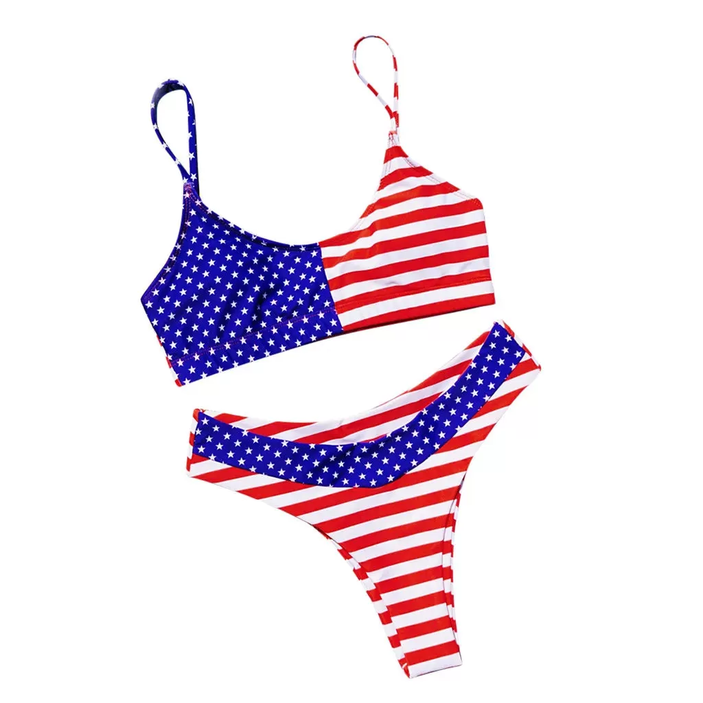 Bikini mit All-American-Beauty-Flagge