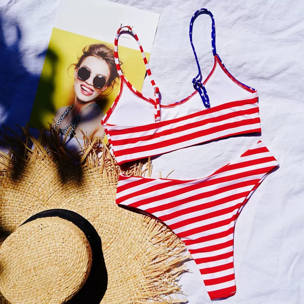 Bikini mit All-American-Beauty-Flagge