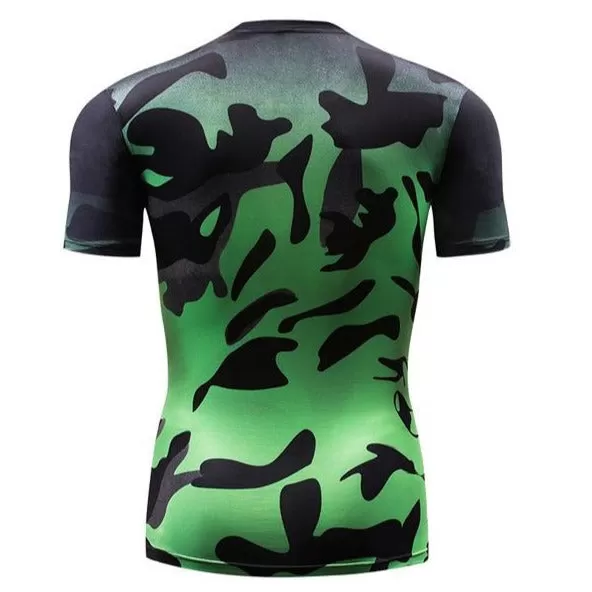 Camouflage Compression 'Liquid | Green' Short Sleeve Rashguard