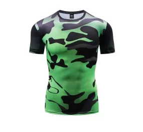 Camouflage Compression 'Liquid | Green' Short Sleeve Rashguard