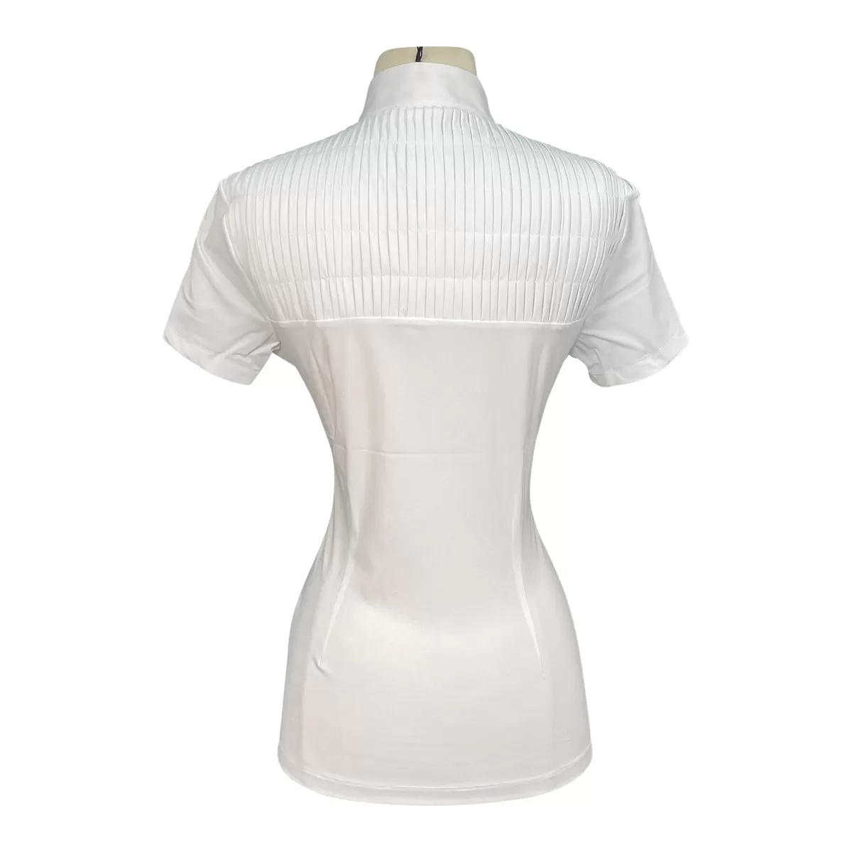 Cavalleria Toscana Jersey S/S Competition Shirt w/Pleated Bib in White - Women's Large