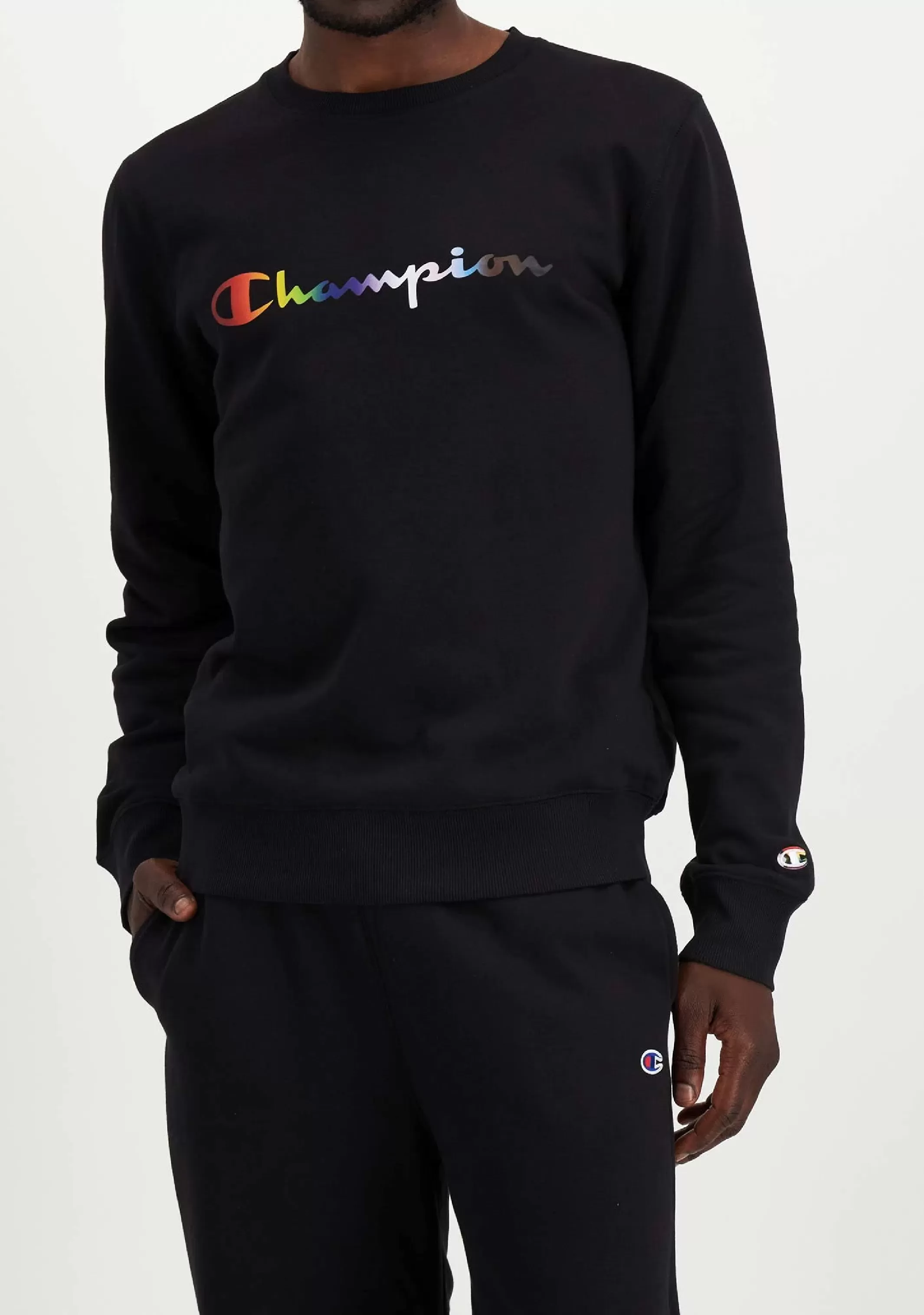 Champion Athletic Pride Script Crew <br> AURDN BLK