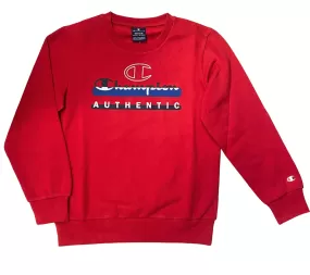 Champion light cotton crewneck sweatshirt with logo on the chest Legacy 306513 RS053 red