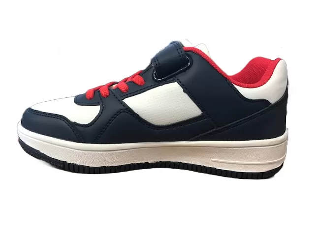 Champion Low Cut Shoe Rebound Low PU children's leather sneakers shoe with tear S31359-S19-BS501 navy-white