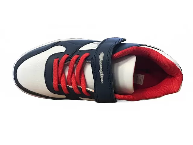 Champion Low Cut Shoe Rebound Low PU children's leather sneakers shoe with tear S31359-S19-BS501 navy-white