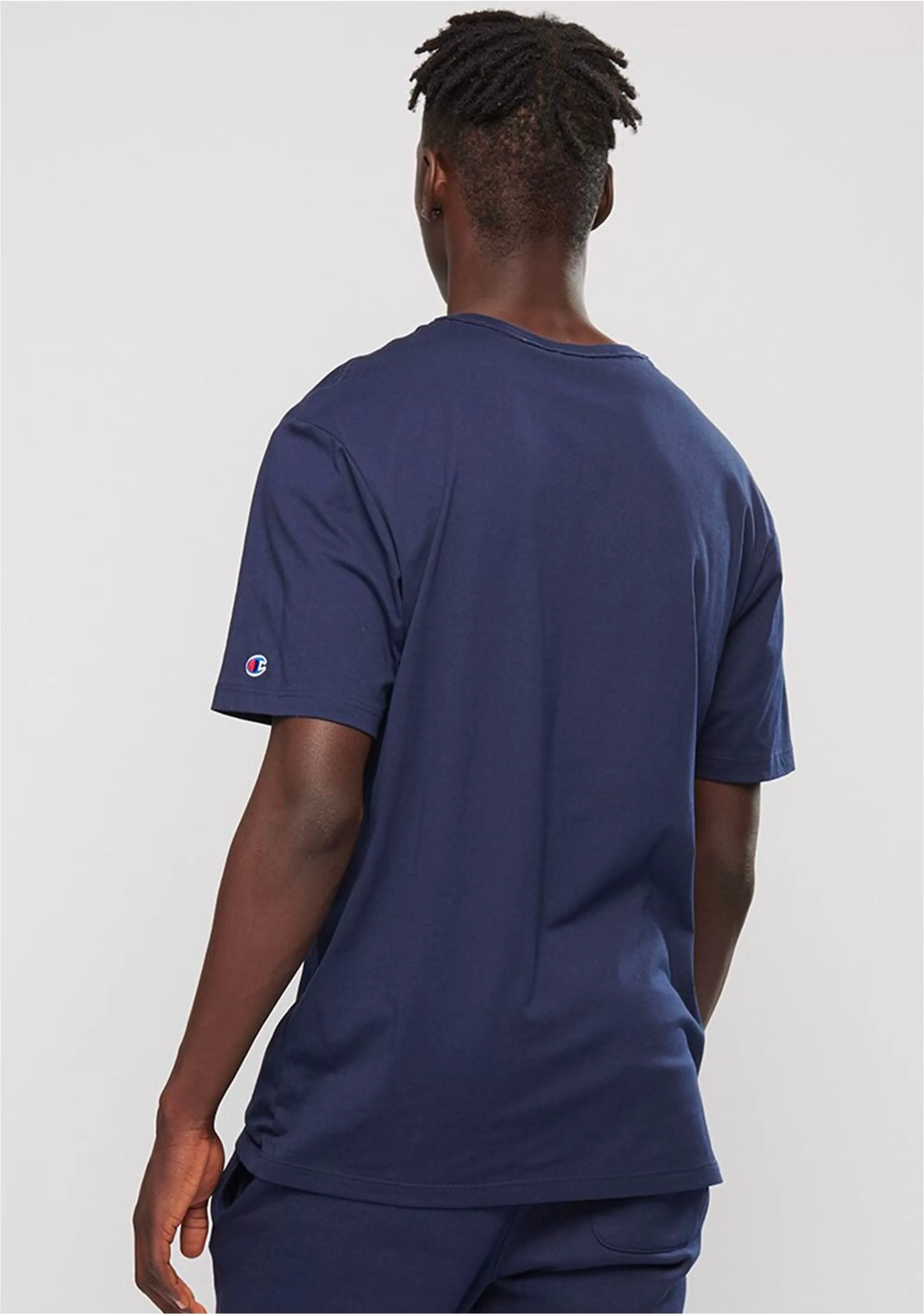 Champion Mens Script Logo Short Sleeve Tee Navy <br> AXQPN NAV