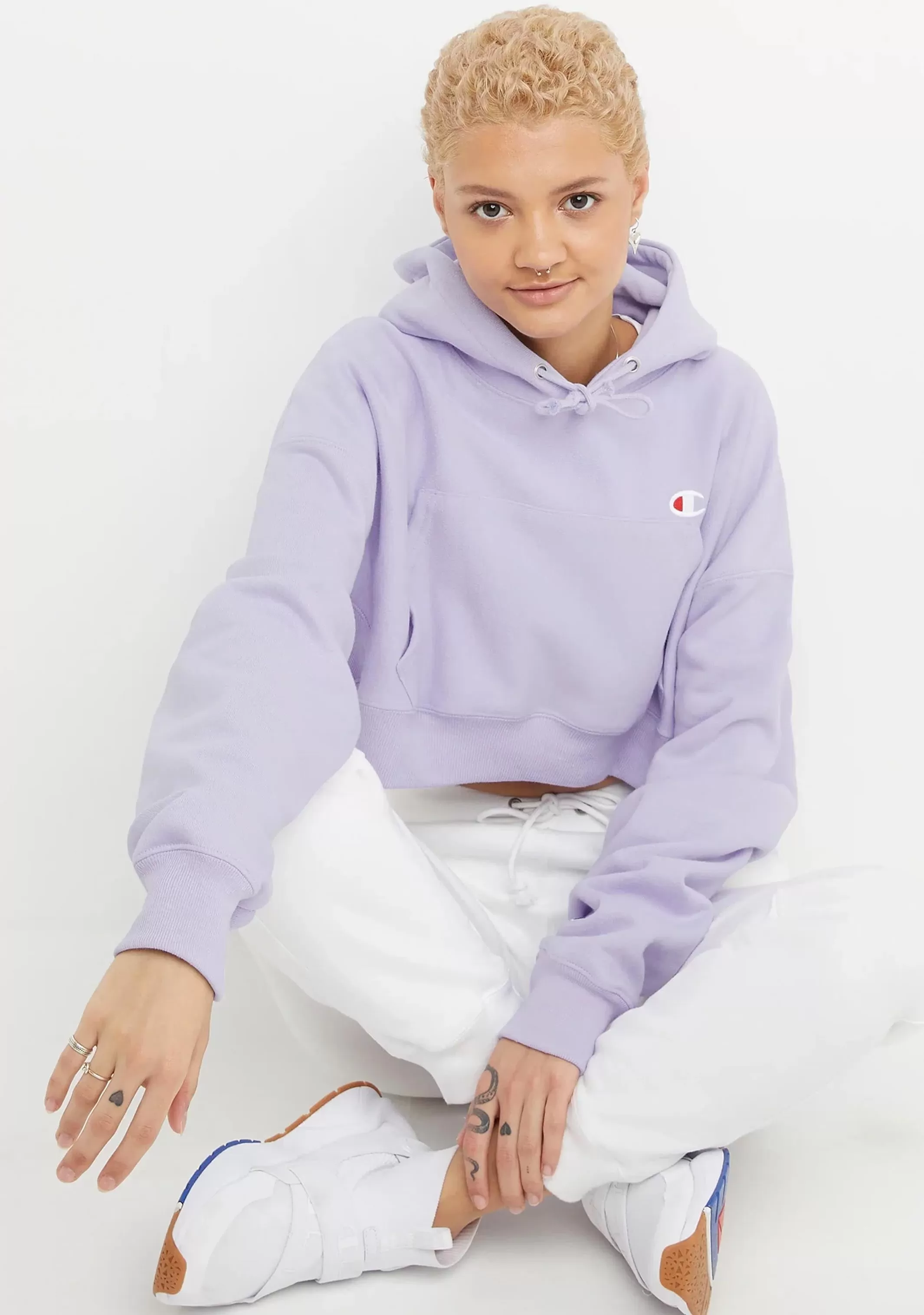 Champion Womens Reverse Weave Crop Hoodie <br> CRTXA1 IED