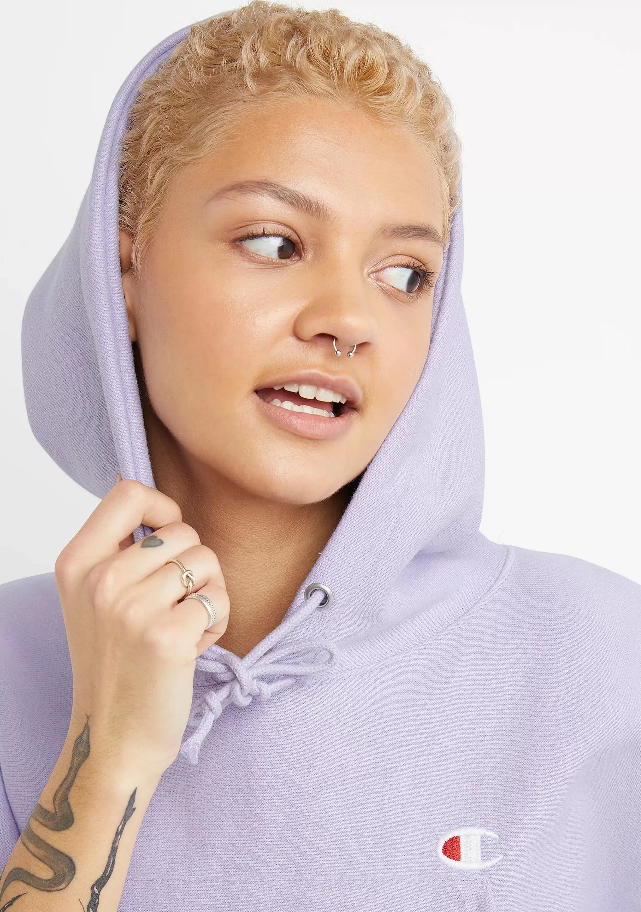 Champion Womens Reverse Weave Crop Hoodie <br> CRTXA1 IED