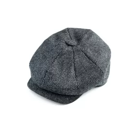 Charcoal Soft Herringbone 30's 8 panel Cap