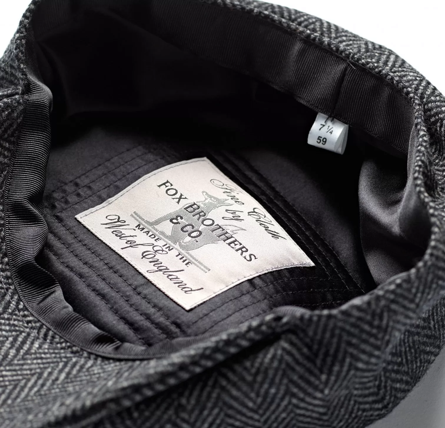 Charcoal Soft Herringbone 30's 8 panel Cap