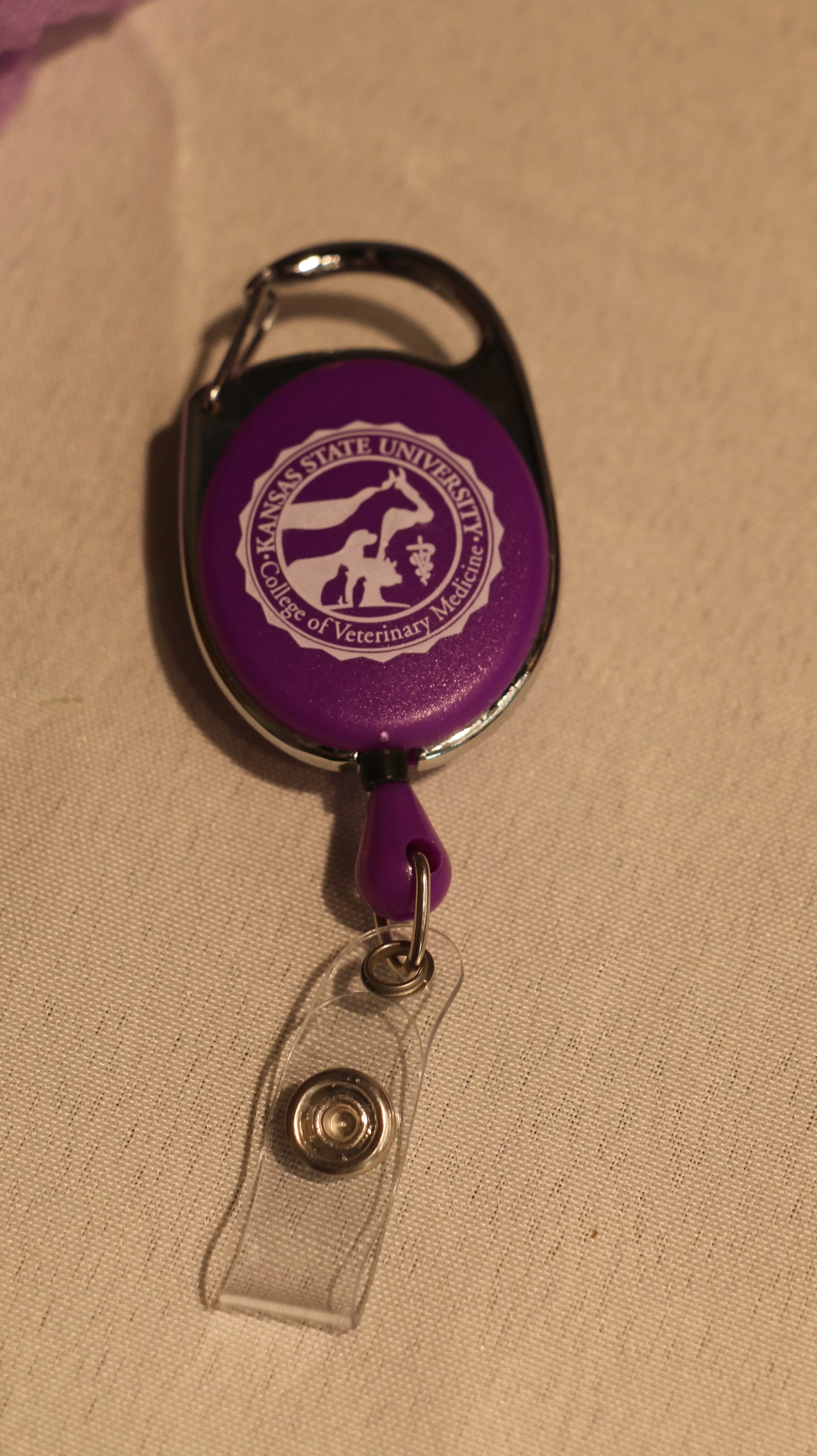 Clip-On Retractable Badge Holder - Purple