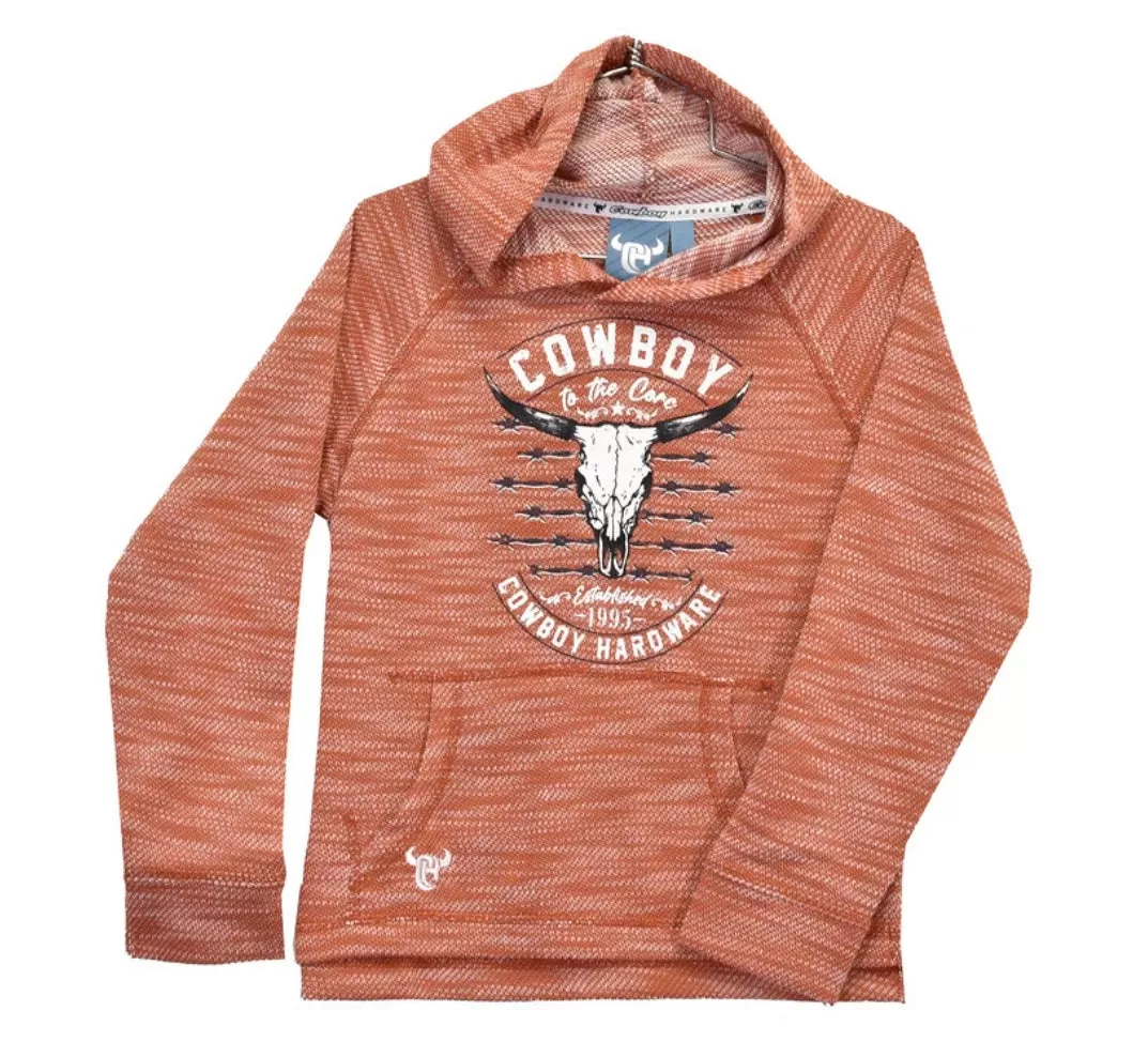 Cowboy Hardware Boys Orange cowboy to the core hoodie