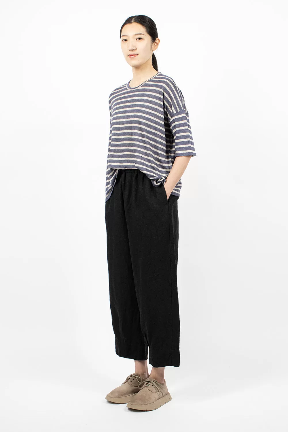 Cuff Pleated Pant Black