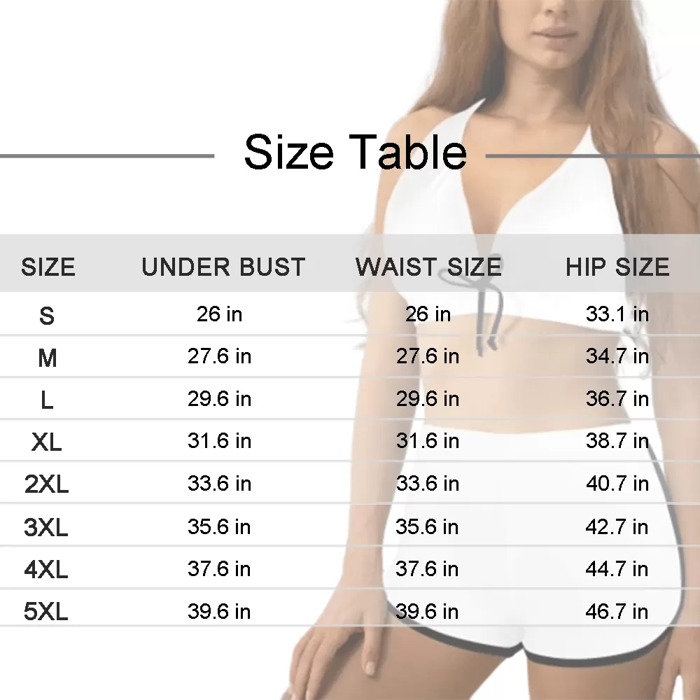 Custom Face Multiple Colors Boyshorts Bikini Set Personalized Halter V Neck Top Athletic Bathing Suit High Waisted Bikini