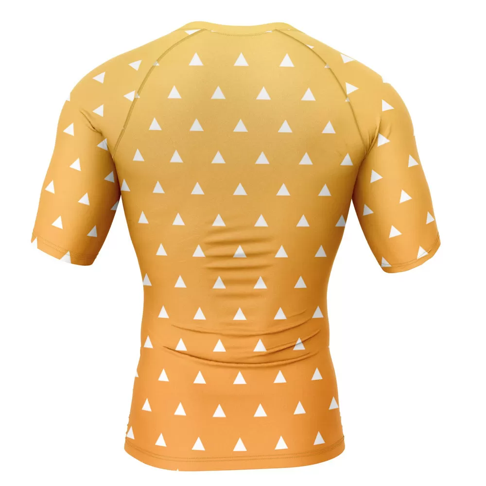 Demon Slayer 'Zenitsu Print' Short Sleeve Compression Rashguard