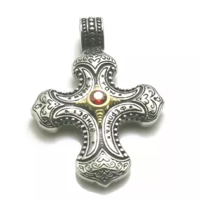 Diamant Carved Stainless Steel Cross Pendant