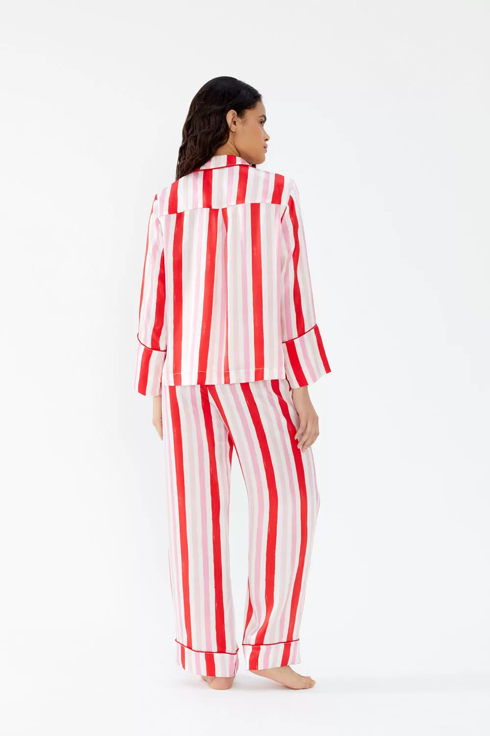 Dietrich Candy Stripe Silk Pyjama Set