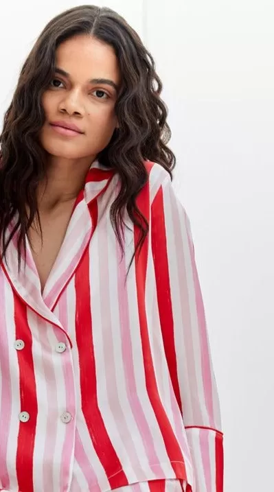 Dietrich Candy Stripe Silk Pyjama Set