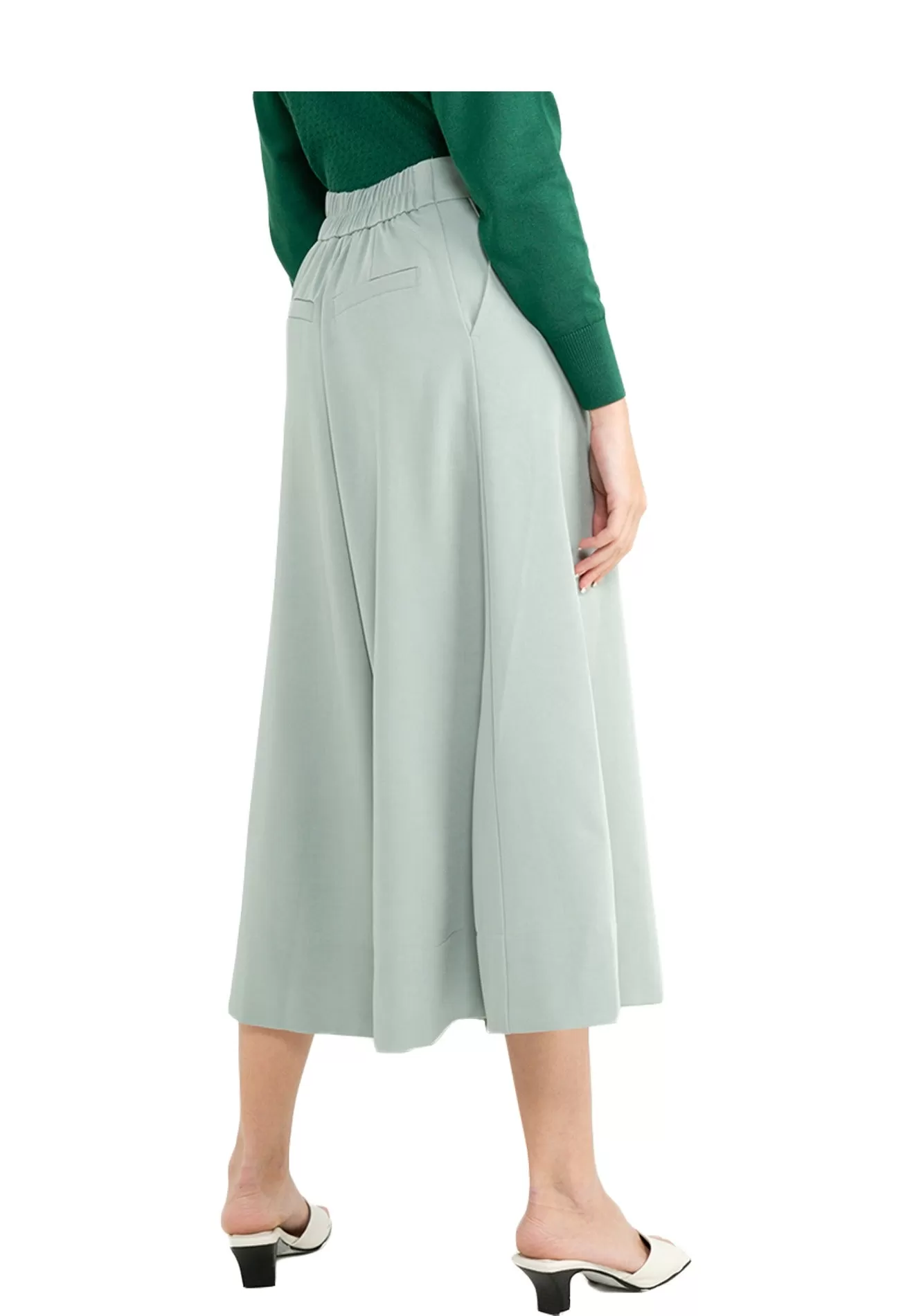 ELLE Apparel Double Button Wide Leg Pants