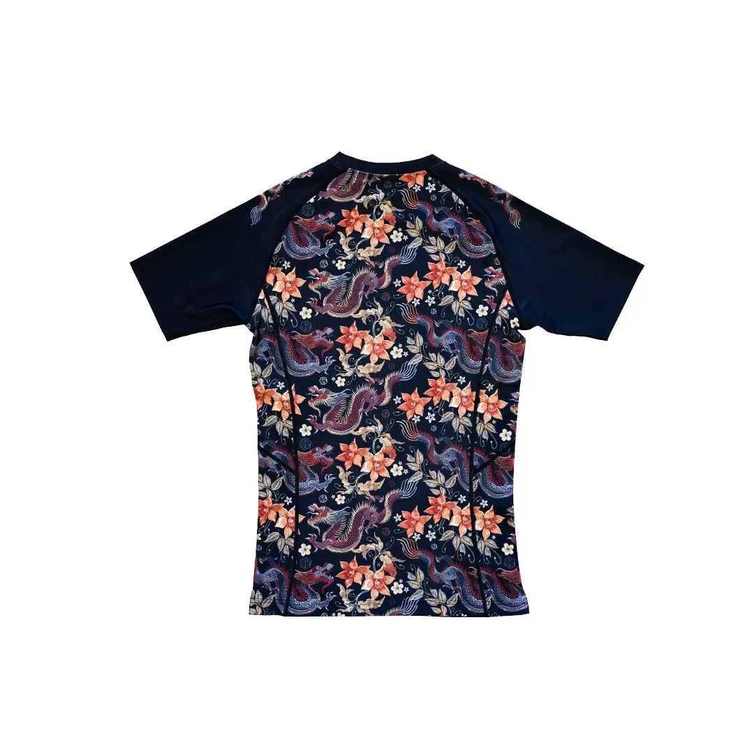 Floral Dragon Short Sleeve Rashguard