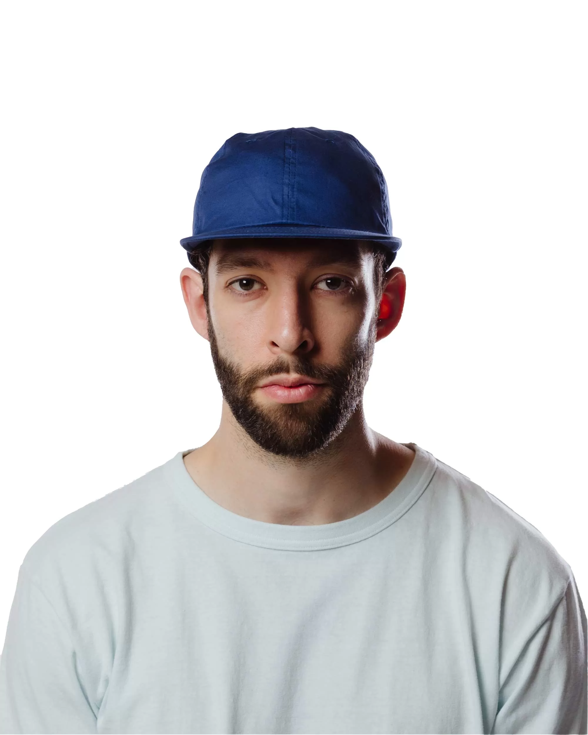 Found Feather 6 Panel Baseball Cap Combed Chino French Blue