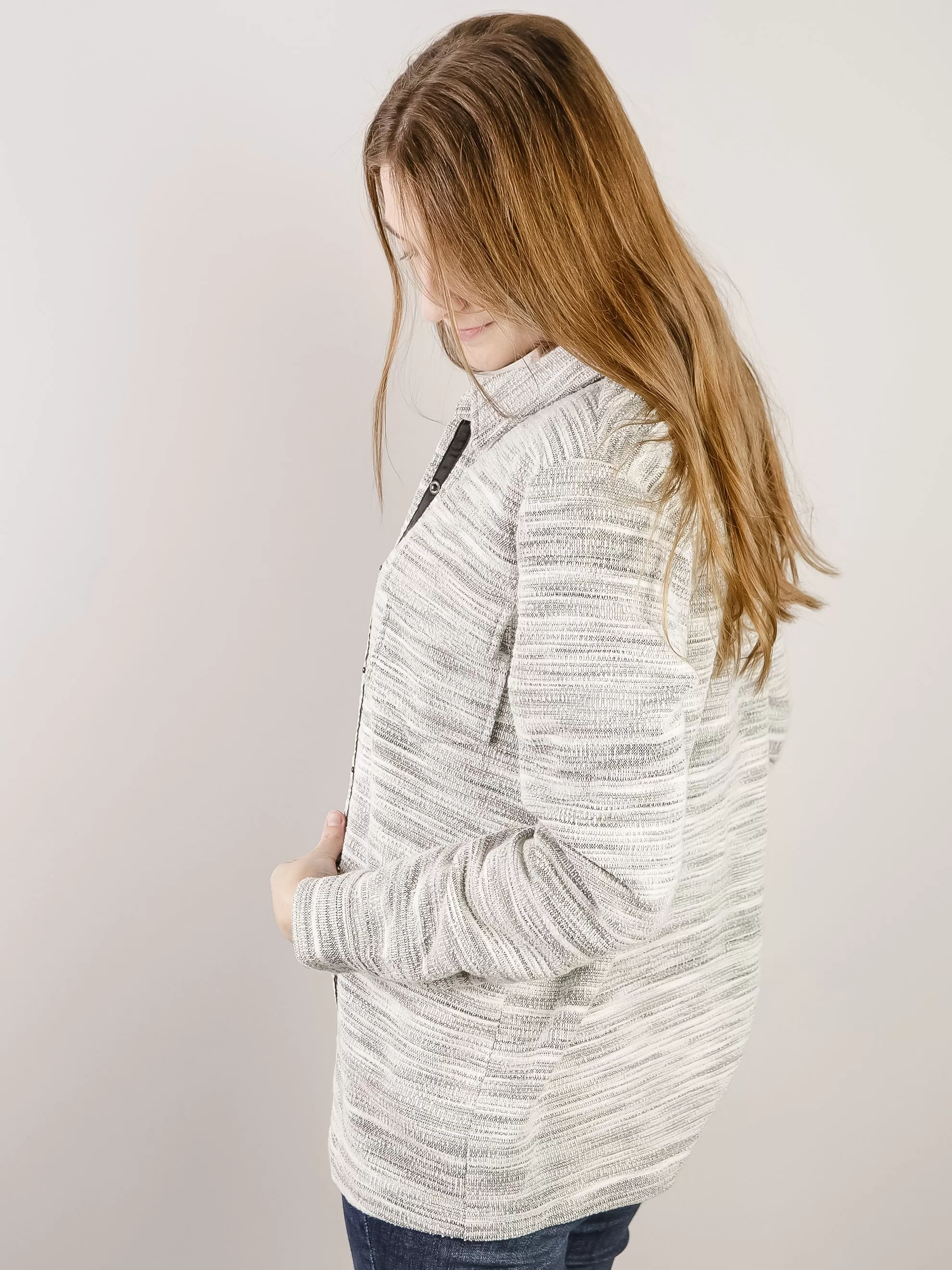 Grey Jacquard Knit Jacket