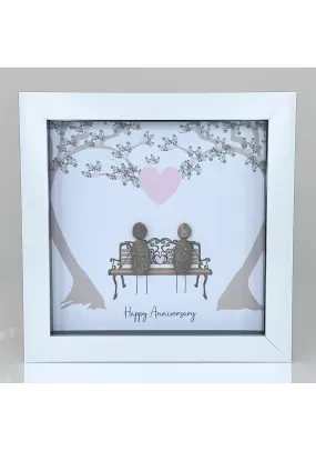 Happy Anniversary Pebble Frame