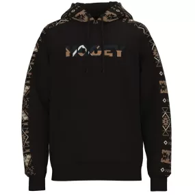 'Hooey' Men's Canyon Aztec Pattern Hoody - Black