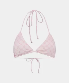 Ice Pink Reya Monogram Bikini Top