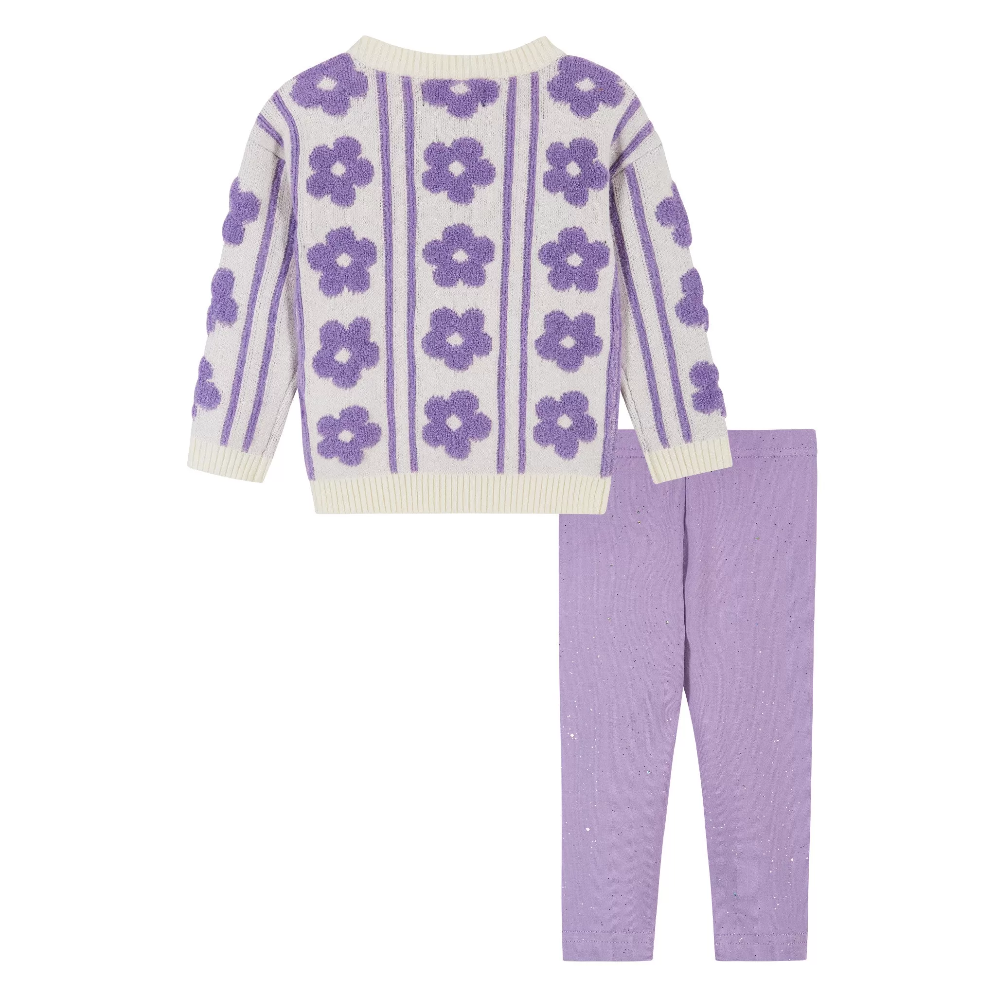 Infant Flower Sweater & Legging Set  | Purple