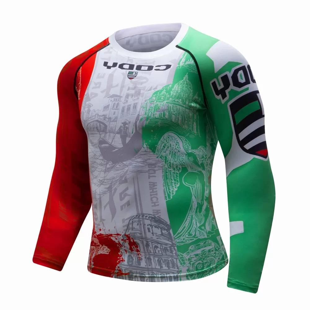 Italian Flag Compression 'Forza Azzurri | Heritage' Elite Long Sleeve Rashguard