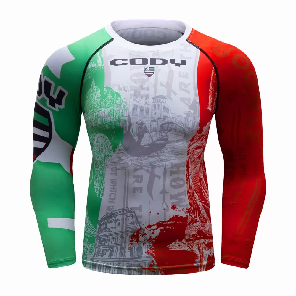 Italian Flag Compression 'Forza Azzurri | Heritage' Elite Long Sleeve Rashguard