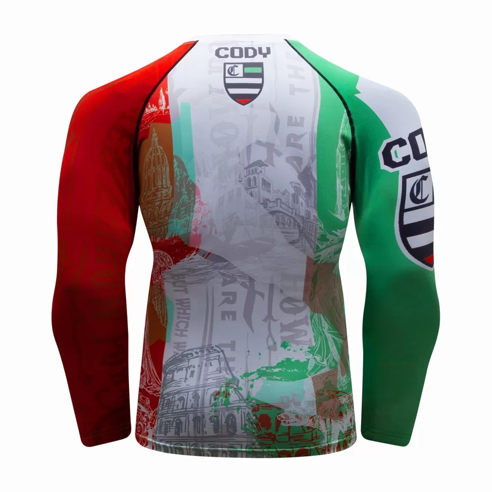 Italian Flag Compression 'Forza Azzurri | Heritage' Elite Long Sleeve Rashguard