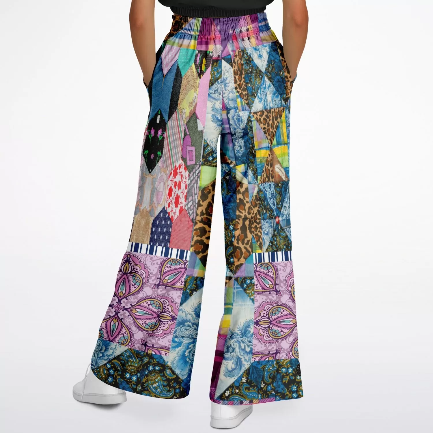 Juxtapose Patchwork Quilt Eco-Poly Stretchy Phat Bellbottoms