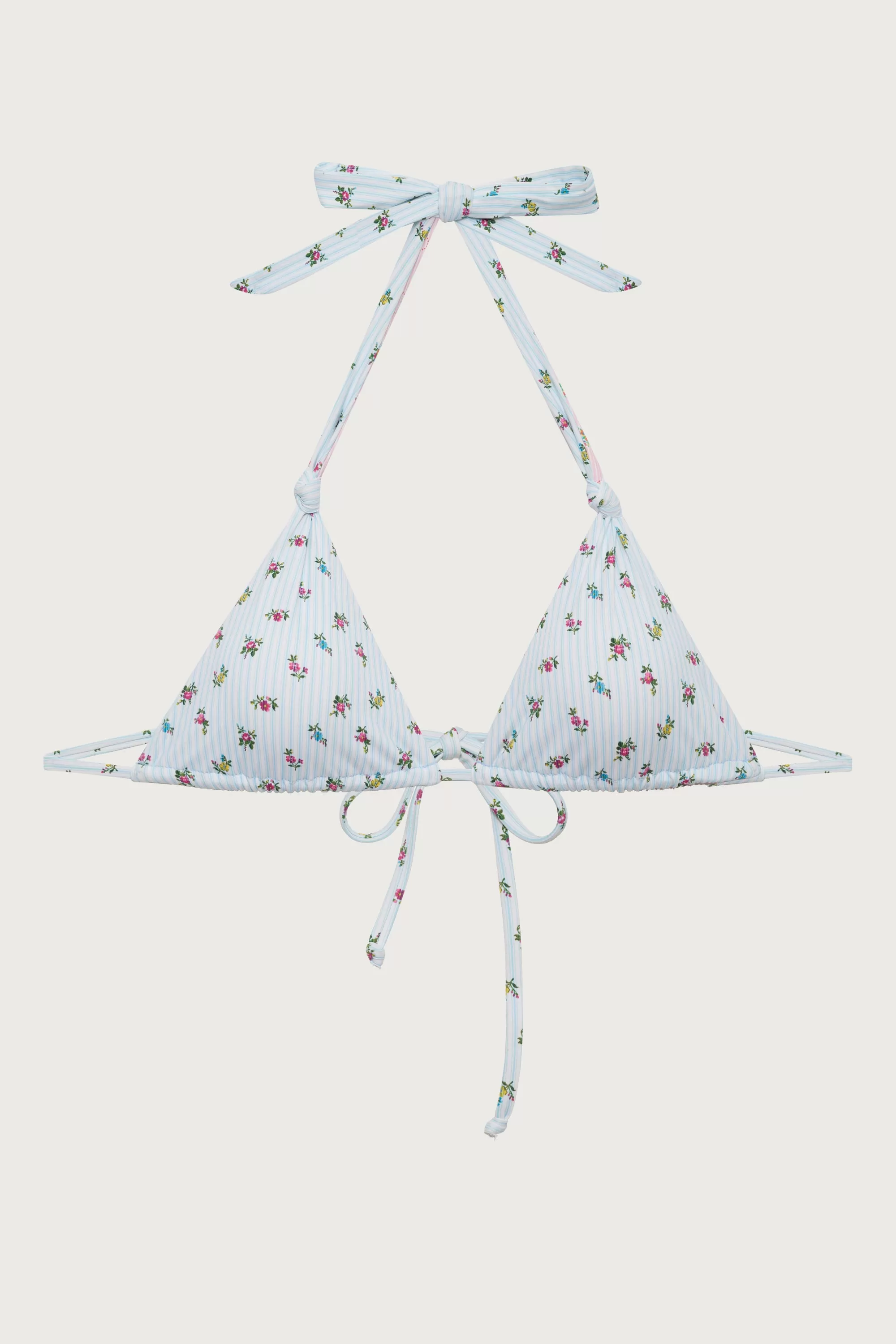 Kealy Reversible Triangle Bikini Top - Cozy Stripe