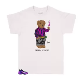 Kid's Foam Purple Camo Shirt - Cheers Bear - White